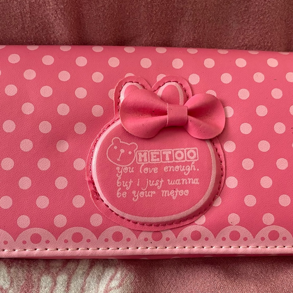 Me Too Pink Polka Dot Wallet with Bow